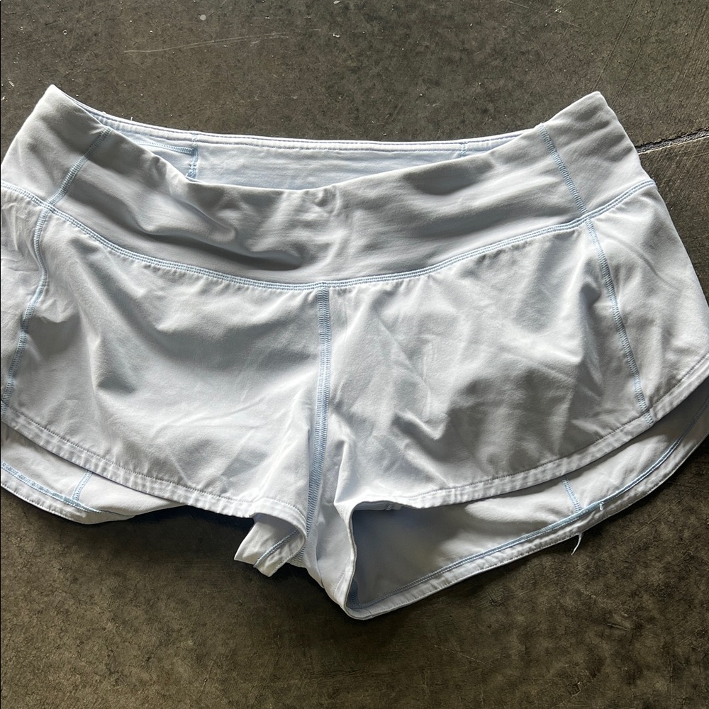 Lululemon speed up light blue Running Shorts. Low rise 2.5 size 6 regular
